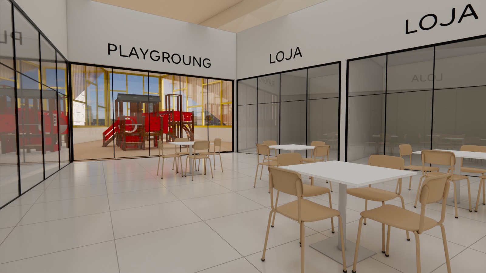 Área Kids com Playground Holly Center